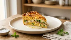 Crostata di tagliatelle al forno: il primo piatto a fette che fa festa